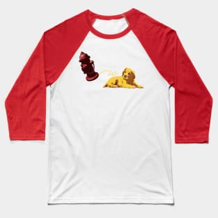 Dog and fire hydrant Baseball T-Shirt